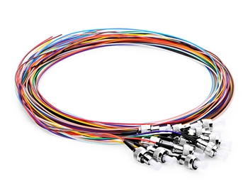 1m 12芯 FC/UPC 单模 彩色光纤尾纤-无外护套
