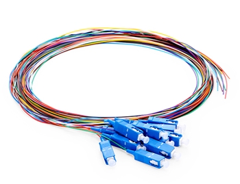 1m 12芯 SC/UPC 单模 彩色光纤尾纤-无外护套